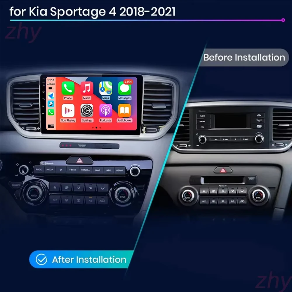 9インチカー画面 キア スポーテージ4 KX5 2016 2017 2018 Android 15 オートナビゲーション GPS ワイヤレスCarplay Wifiステレオ Bluetooth