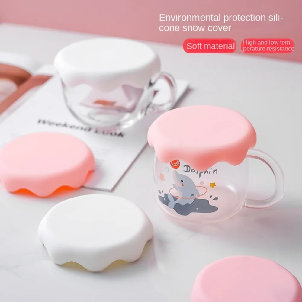 Cup Accessories Reusable Mug Cup Lid Silicone Thickened Cup Lid Cap Anti-dust Leakproof Seal Suction Cup Cover