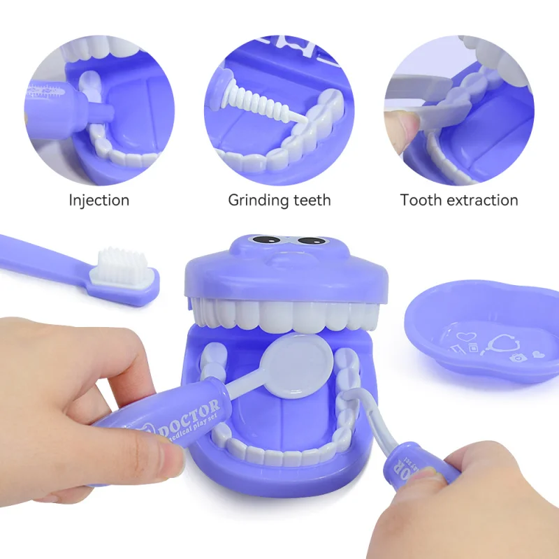 Brinquedo interativo para dentista infantil, médico dentário, dramatização, auxílio para escovar os dentes, um presente de feriado