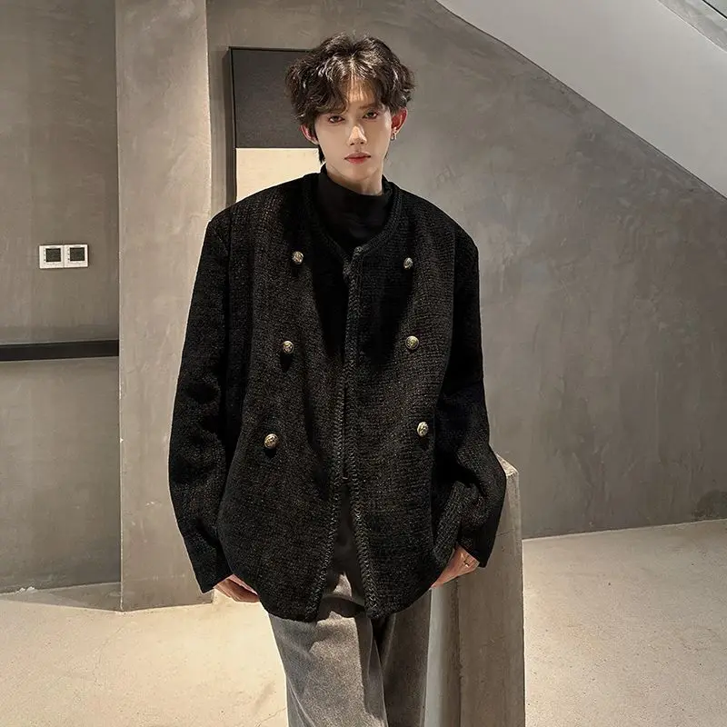 

Мужская куртка из шерстяной смеси, очень большого размера, модная, стильная, для города, уличного стиля, повседневная, для вечеринок, теплая