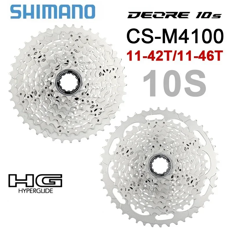 SHIMANO DEORE 10 speed M4100 10v Cassette Sprocket CS-M4100 10-Speed - HYPERGLIDE -11-46T, 11-42T Original Bike Parts