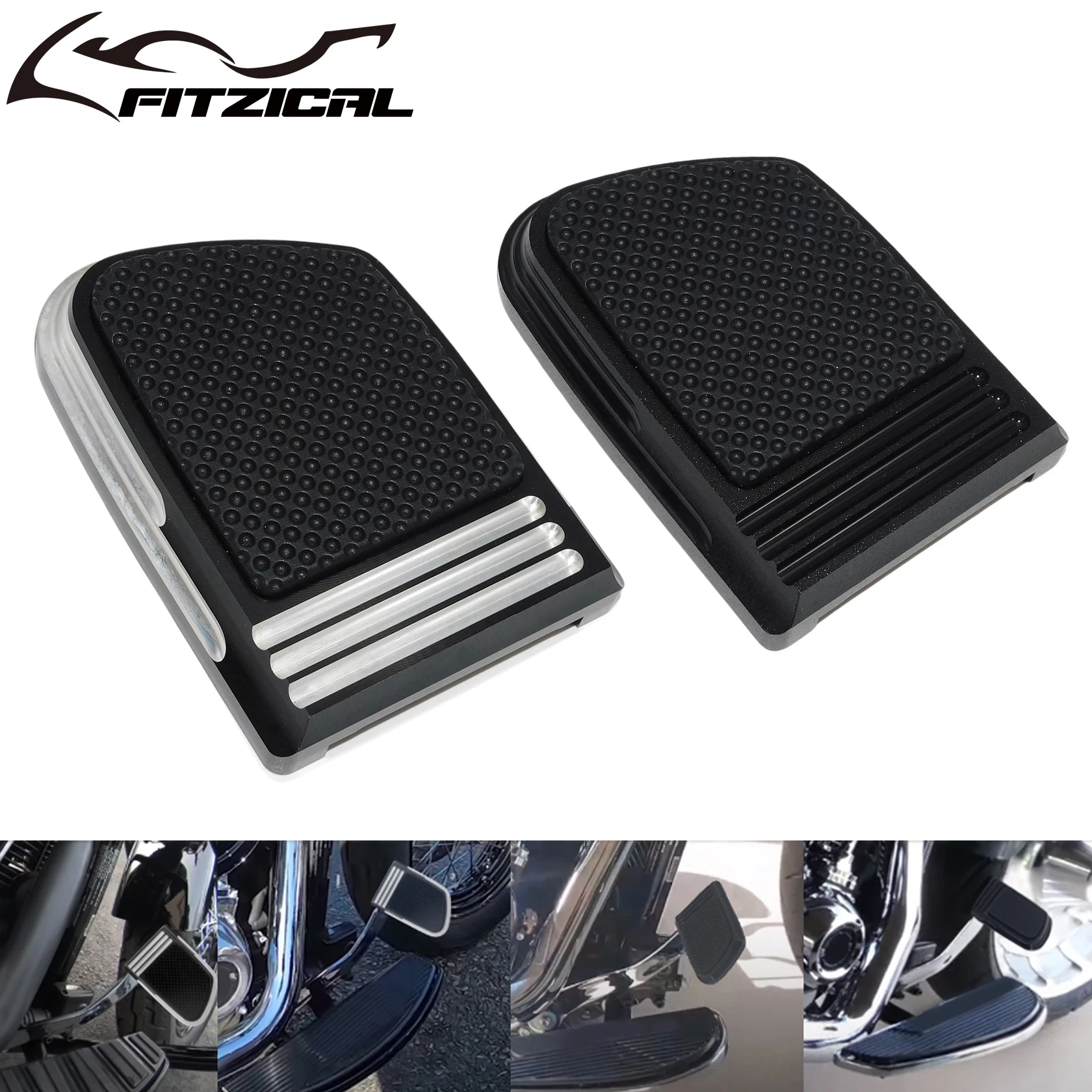 Motorcycle CNC Footpeg Small Brake Pedal Pad Cover Black Chrome For Harley Softail Breakout FLSB FXBR FXBRS 2018 2019 2020