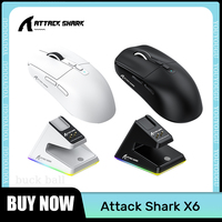 Attack Shark X6 Gamer Mouse With Charging Dock 3-Mode Bluetooth Wireless Lightweight Mouse Rgb Paw3395 Sensor Esports Gamer Mice