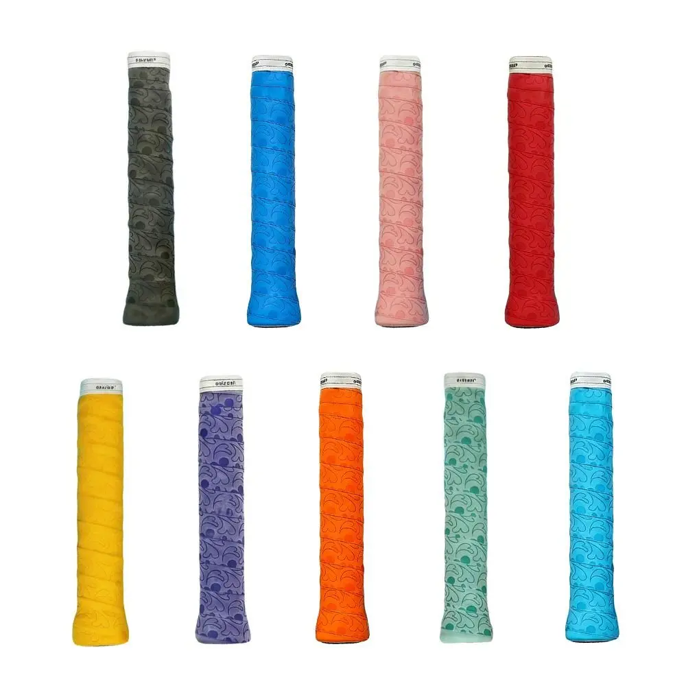 

5pcs PU Badminton Handle Wrap Tape Sweat-absorbent Love Patterned Tennis Racket Grip Rubber Material Sweat Absorbing
