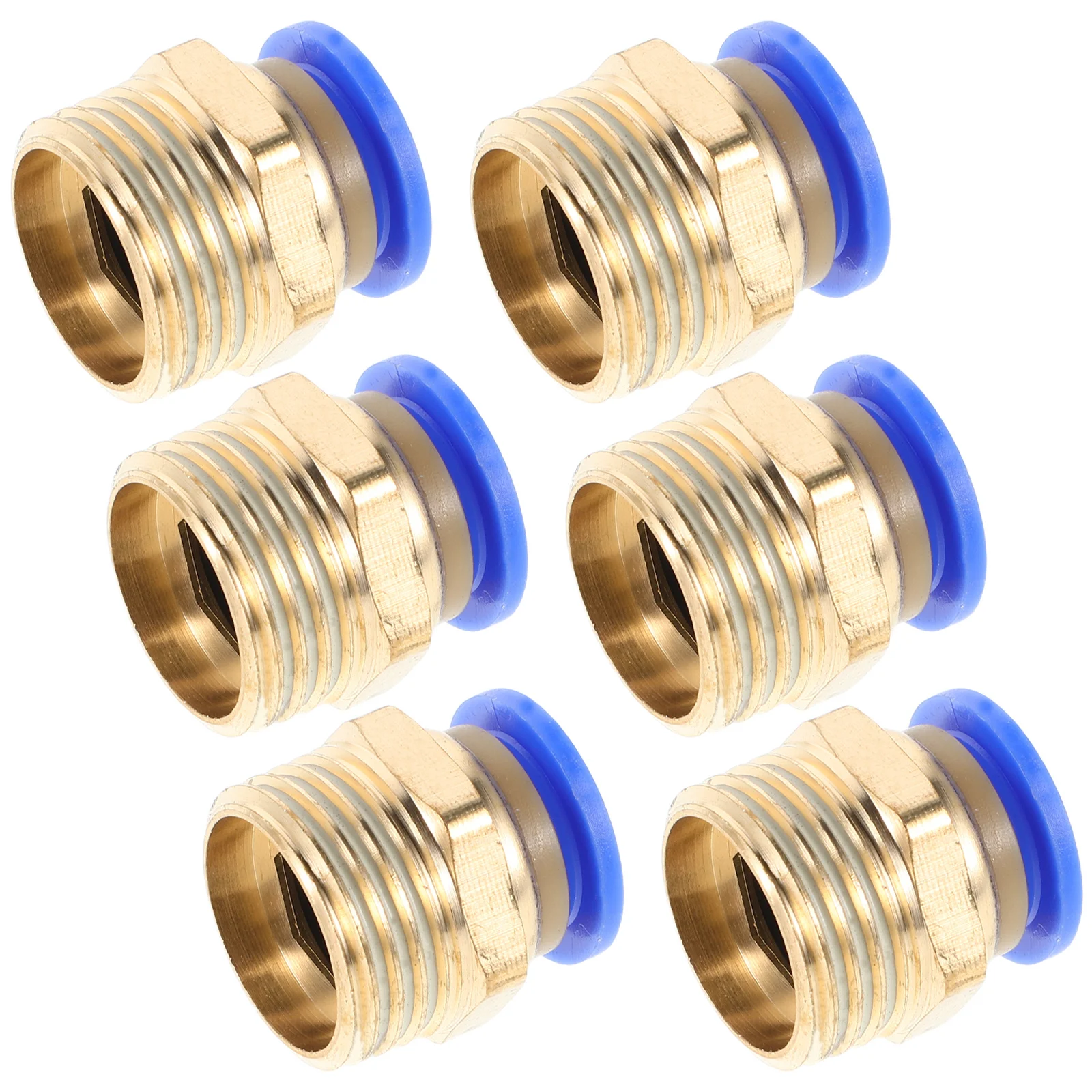 

6pcs Pneumatic Quick Connectors Brass Straight Metric Coarse Thread For Push To Connect Tubing Systems Pneumatic Joint Quick