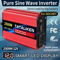 Inversor de onda sinusoidal pura 2500W/3500W/4500W/5000WDC 12V/24V a AC 220V 230V convertidor de transferencia de voltaje adaptador de carga enchufe de la UE