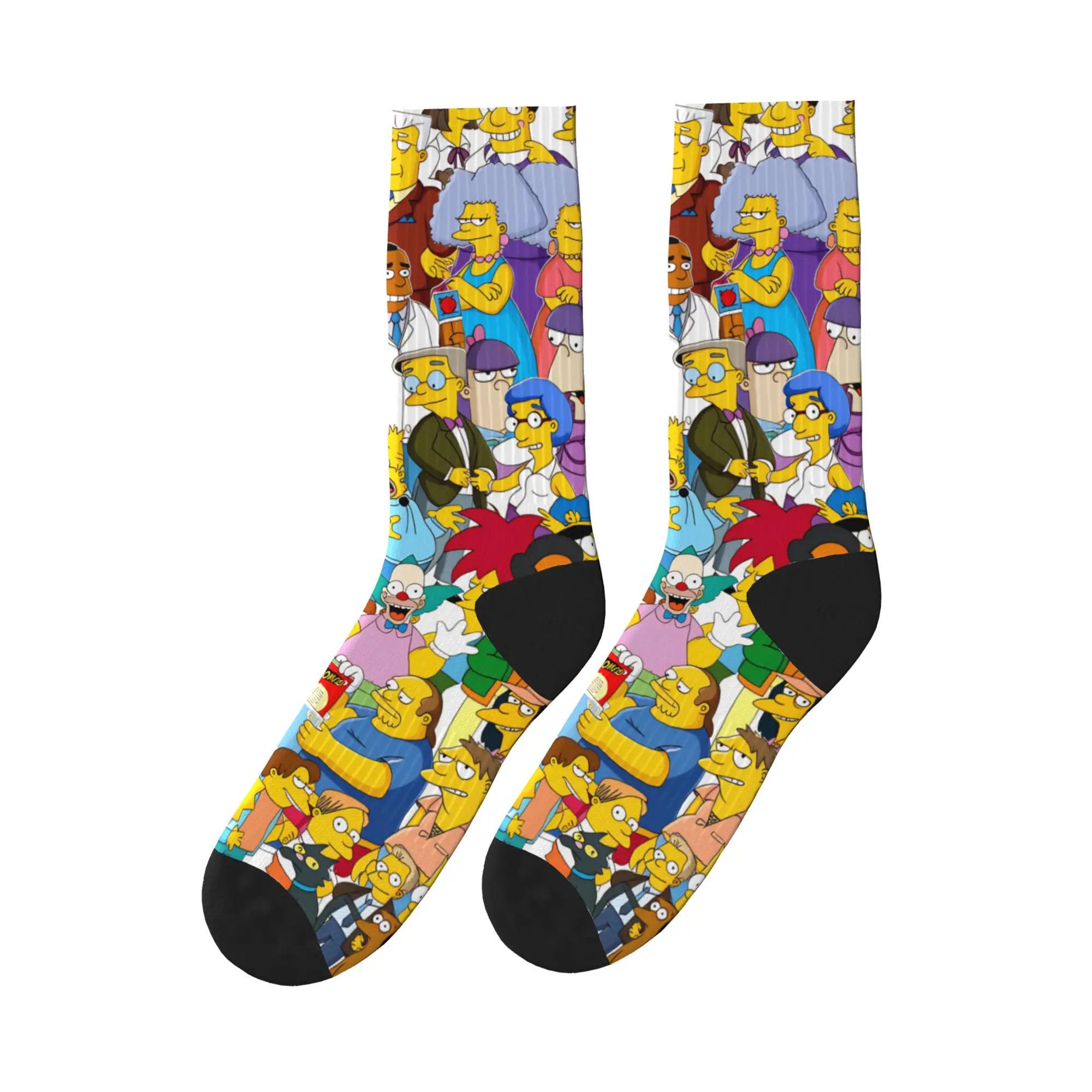 

Women Men Socks S-Simpsons Characters Group Portrait Stockings Non-Slip High Quality Socks Autumn Casual Design Running Socks
