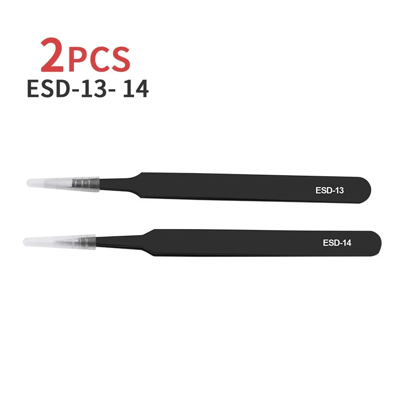 새로운 핀셋 ESD 정밀 수리 스테인레스 스틸 워크샵 정전기 방지 ESD 탄력성 핸드 툴 산업용