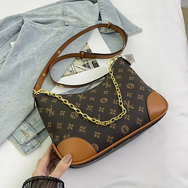 Women's Luxury Handbag 2024 New Trendy Versatile Western Style Underarm Bag Single Shoulder Crossbody Bag Crescent Women's Bag