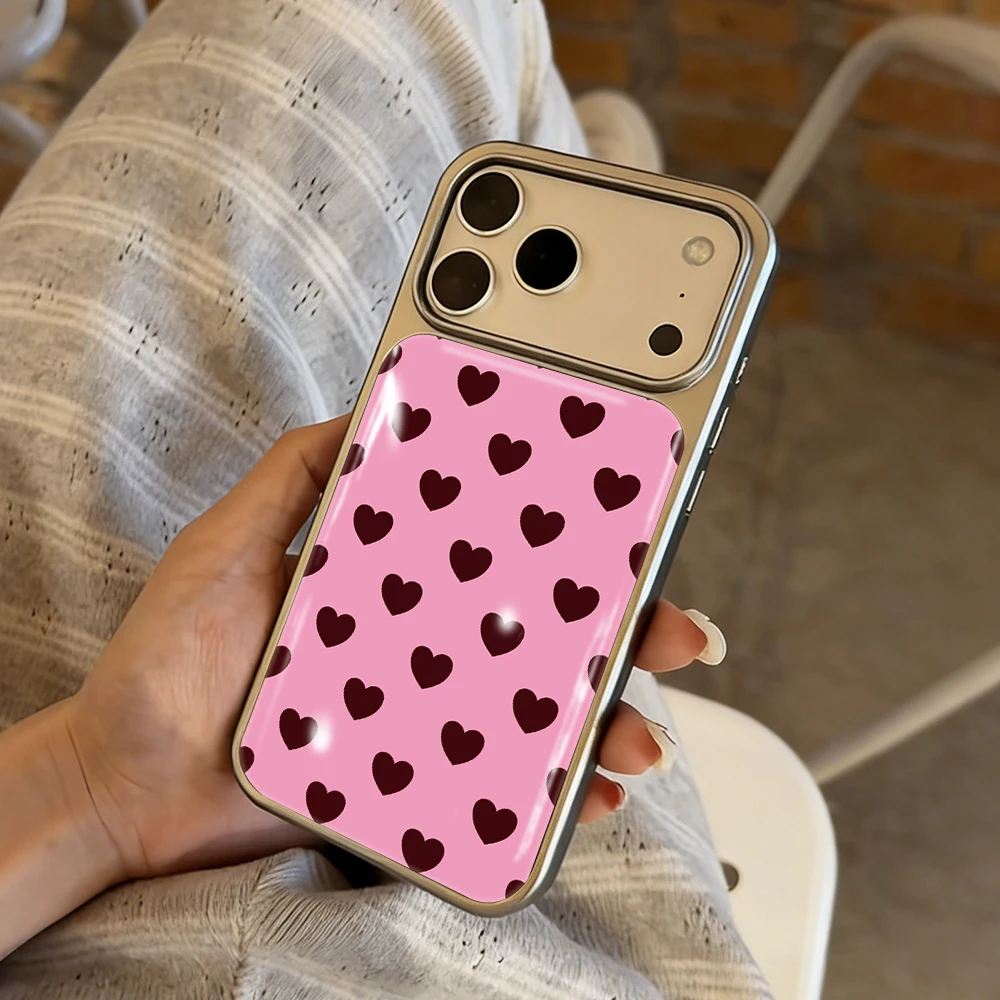 Luxuriöse Herzförmige Gummihülle für iPhone 15 17 13 Pro Max Phone 11 12 ProMax 14 15 16 Plus Hüllen Stoßfest Minimalistisch Funda – Detail 4