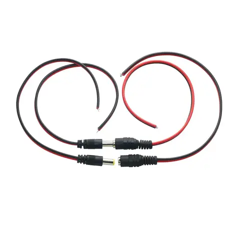 Connecteurs Jack mâle femelle 12V DC, 10/20/50 pièces, adaptateur de ligne de fil, prise d'alimentation 5.5x2.1mm de longueur 20CM