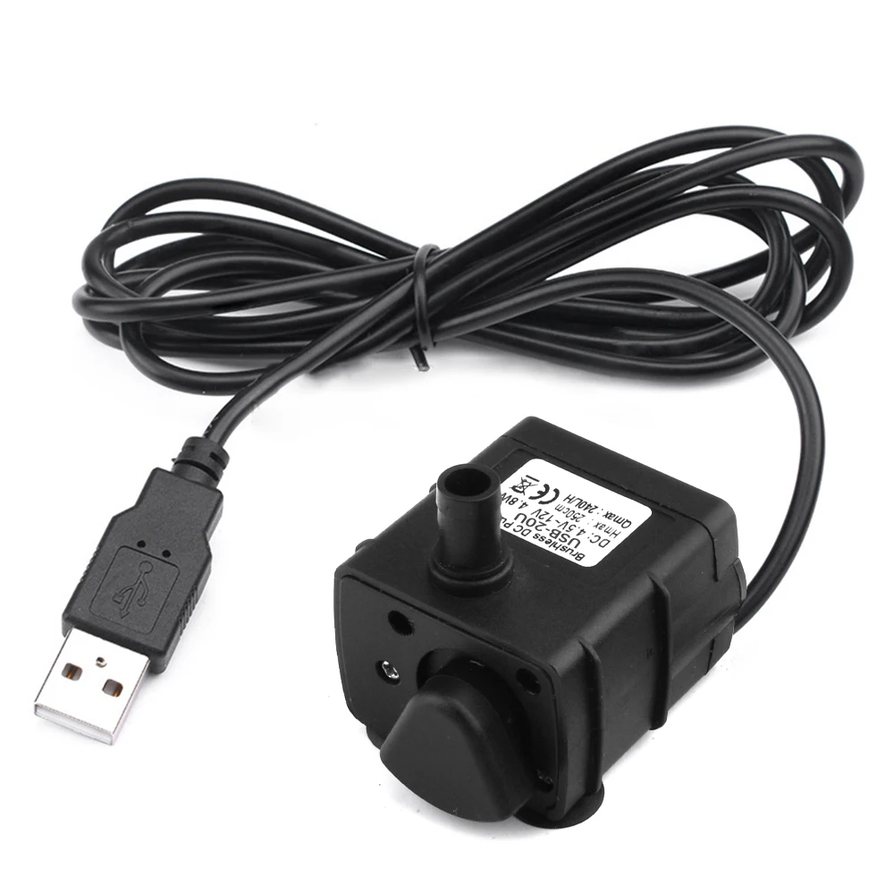 

4.8W 240L/H Mini USB Water Pump DC 5V-12V USB Micro Submersible Pumps Pet Water Dispenser for Pool Fountain Rockery Filter Pump