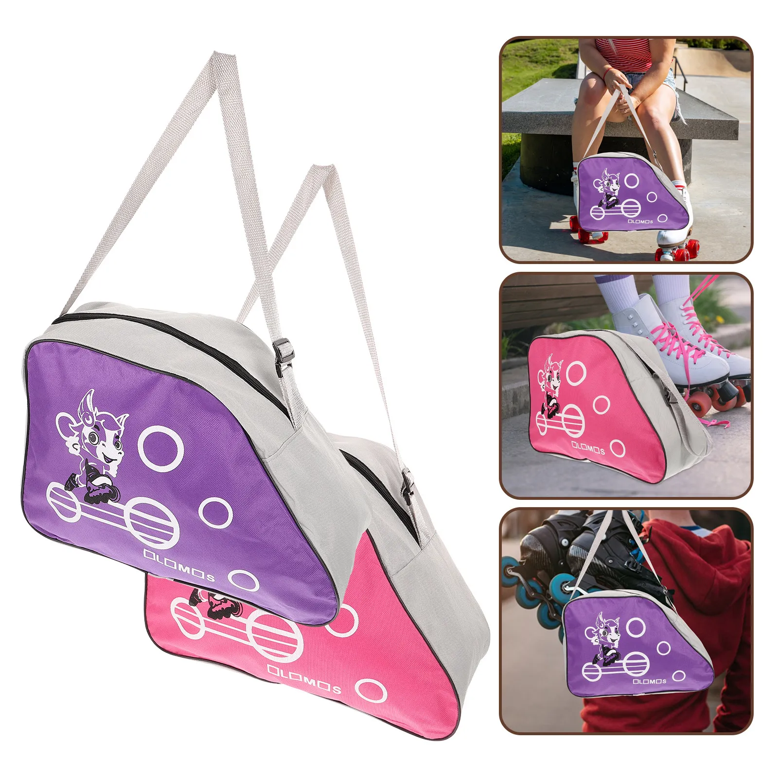 

2Pcs Roller Skate Bag Large Oxford Cloth Skates Storage Pouch Protective Carrying Bag Roller Shoes Holder Outdoor Fashion