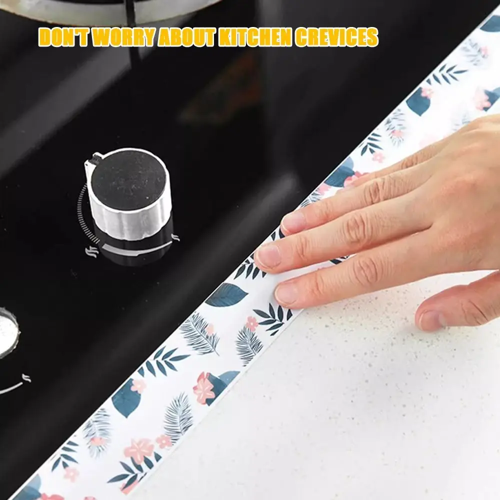 Waterproof Caulk Tape Self Adhesive Mold-proof Sink Sealing Tape Flexible Printing Toilet Edge Protector for Countertop Bathroom