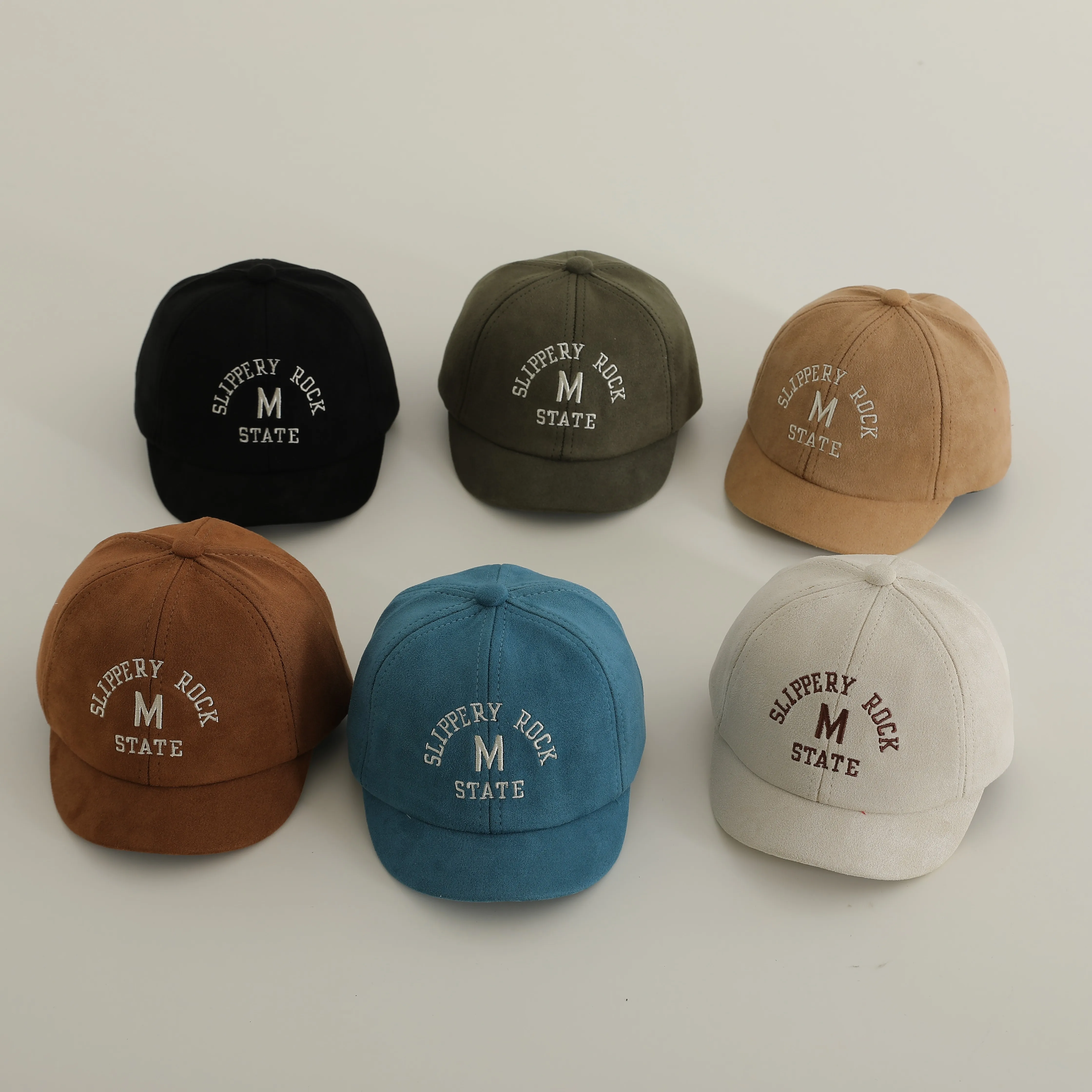 

Korean Letter Embroidered Baby Cap Autumn Toddler Boys Girls Cotton Baseball Caps Solid Color Kids Adjustable Peaked Hat