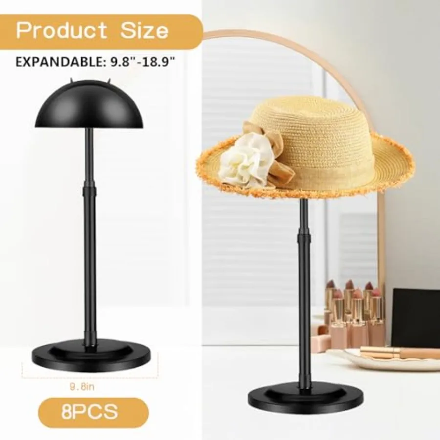 Geegoods 8-delige verstelbare pruikenstandaard 9.818.9 hoogte uitbreidbare pruikenhoofdhouder Stevige pruikhoed displaystandaard voor styling drogen T