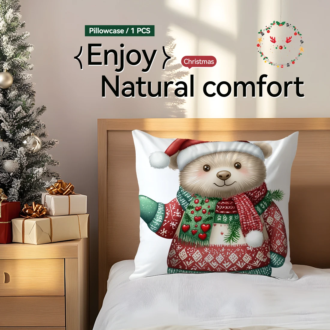 

Christmas decoration ball Cushions Pillowcase Polyester Cushion Cover Throw Pillow Sofa Decoration Pillowcover Home Decor