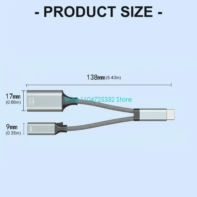 P5EA Braide USB C адаптер-разветвитель для зарядки наушников Быстрая передача данных USB C на наушники и адаптер для зарядки