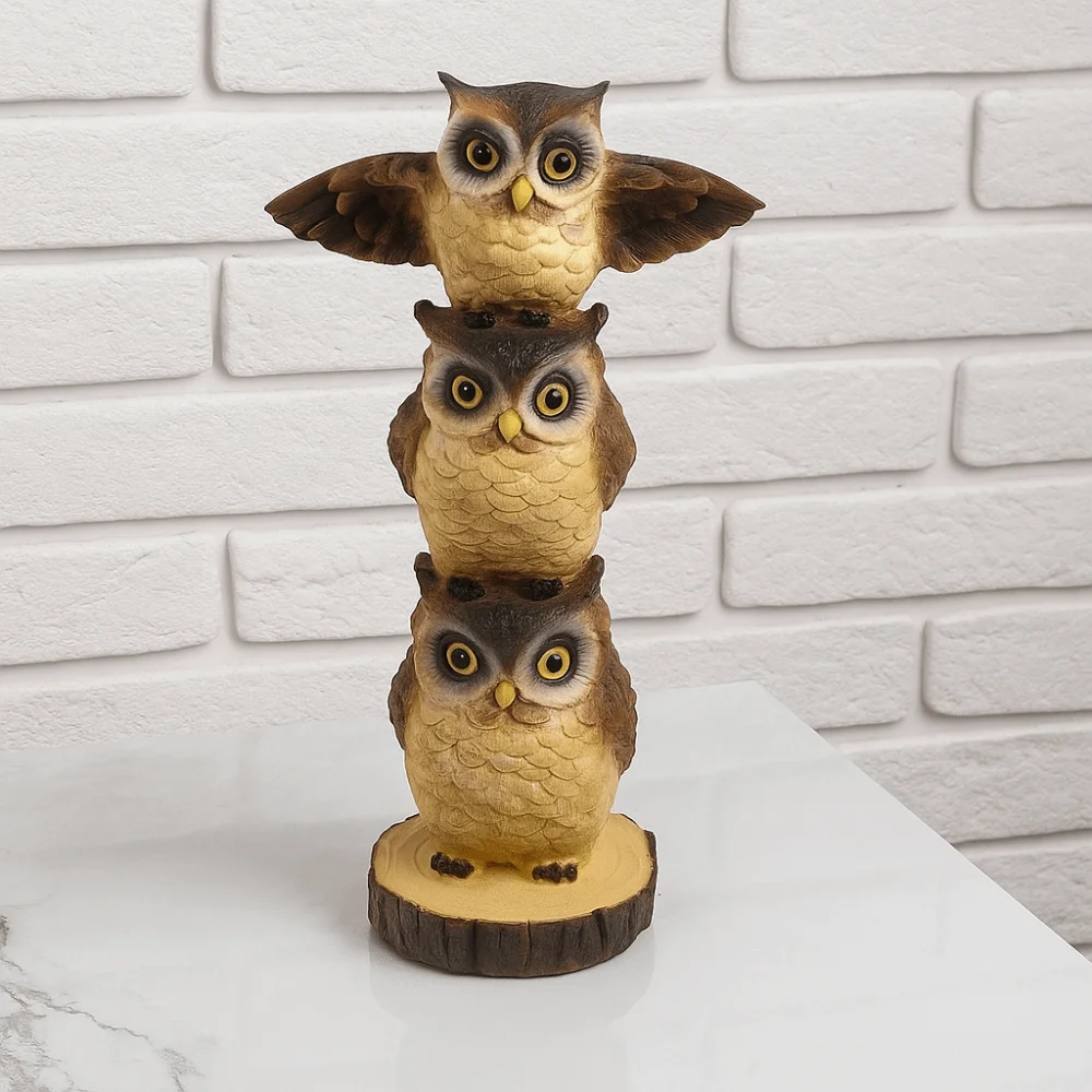 

Handicraft Fake Owl Outdoor Sculpture Simulated Craft Resin Owl Statue Collectible Display Lucky Owl Figurine Home Decoration