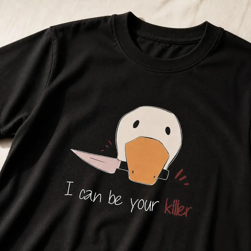 Untitled Goose Peace Was Never An Option T Shirts Casual Tees Short Sleeve Round Collar T-Shirt Pure Cotton Tops