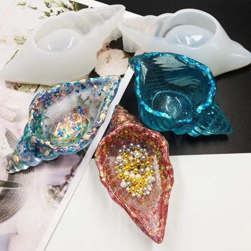 

Форма для ювелирных изделий из смолы, поднос для морской улитки, эпоксидная форма для литья подсвечника для мыла