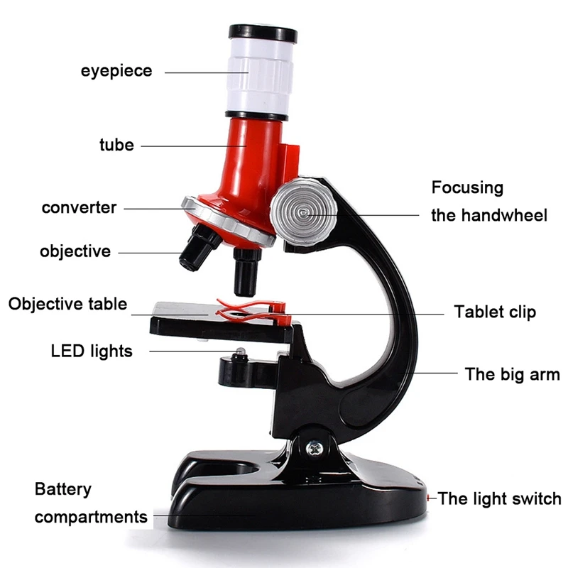 Kit de Microscope pour Enfant, Jouets d'École Primaire, Équipement d'Expérimentation Scientifique de Seattle, 1200 Fois