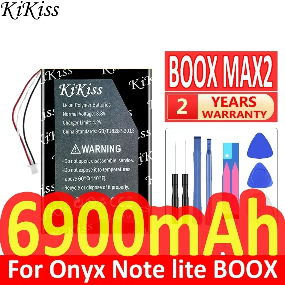 6900mAh KiKiss Powerful Battery BOOX MAX 2 For Onyx Note lite BOOX MAX2 2588158 Ebook Digital Batteries