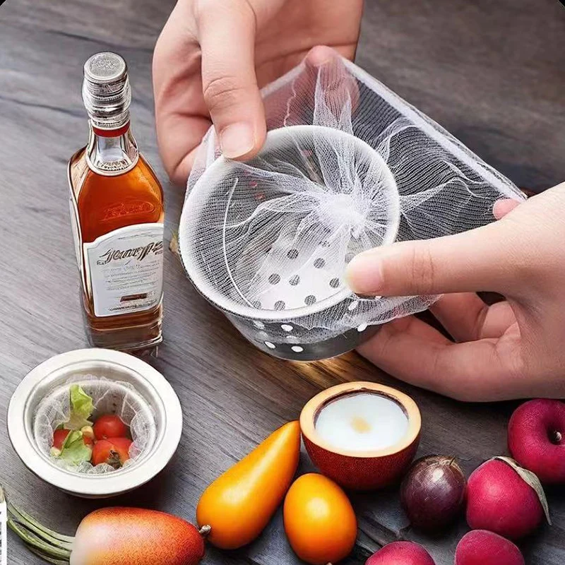 30pcs/100pcs Disposable Kitchen Sink Drain Filter Bags, Food Residue Garbage Catching Mesh Bags for Sewer