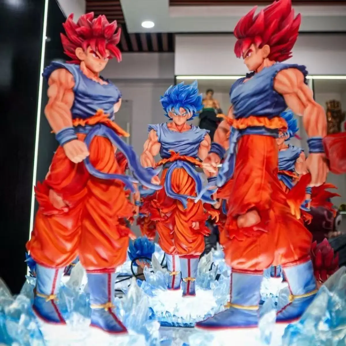 Figurka Jt Dragon Ball Z Son Goku Goku Blue Jt Podstawa Led Super Saiyan Figurki Kolekcjonerskie Model Zabawki Prezent