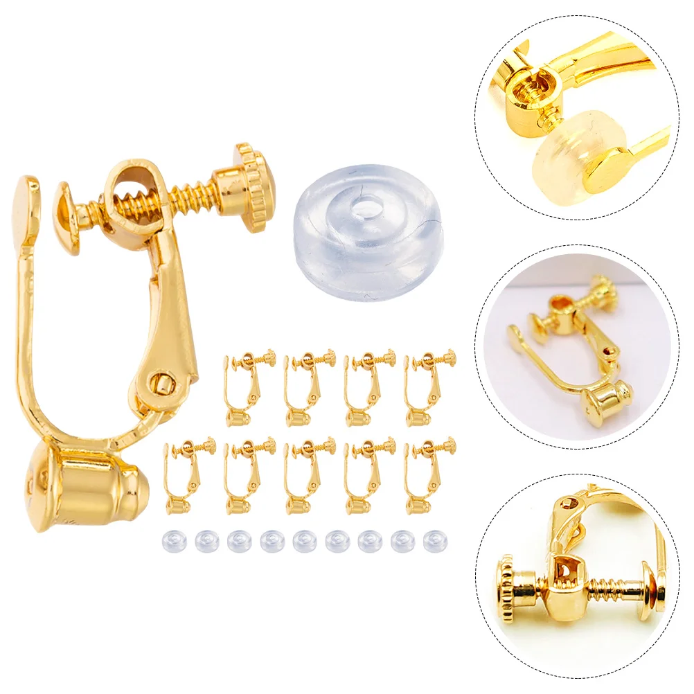 Ear Clip Adapter on Earring Converter Decorative Clip-on Clips Decorate Trays Alloy Chic Base Findings for DIY