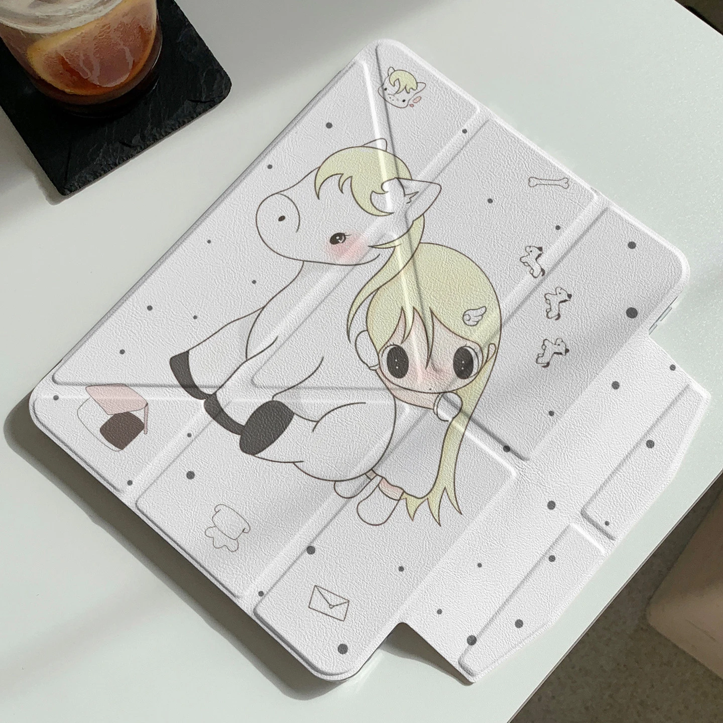 Cute Girl Horse Table Case For iPad Pro 11 12.9 13 A16 M2 M3 M4 M5 Shell 8.3 9.7 10.2 5/6/7/8/9/10/11th Mini Air 3 4 5 6 Cover