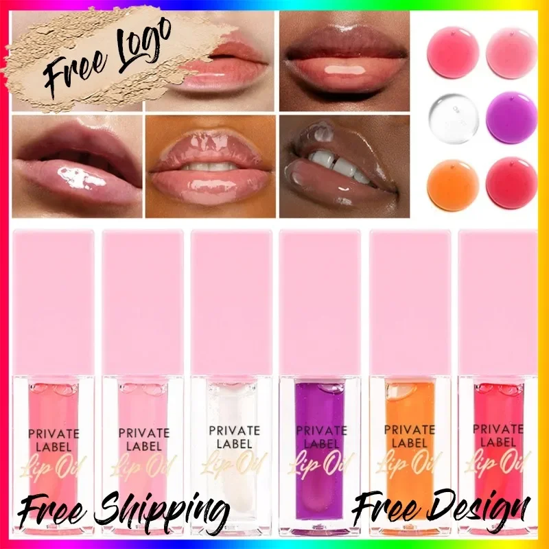 Custom Clear Water Lip Oil Moisturizing Nourish Long Lasting Natural Waterproof Lighten Lip Lines Plumping Bulk Makeup