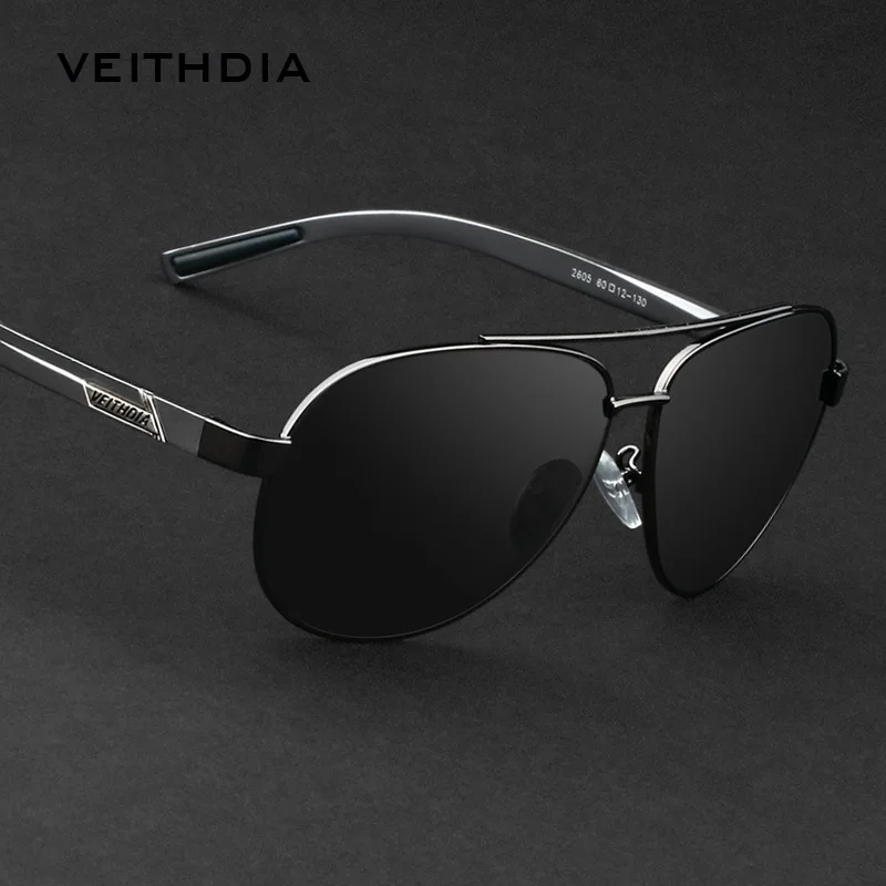 VEITHDIA Polarisierte Herren-Sonnenbrille, UV400, Aluminium-Magnesium-Rahmen, Sport-Fahrbrille, Zubehör für Radfahren und Damen, V265