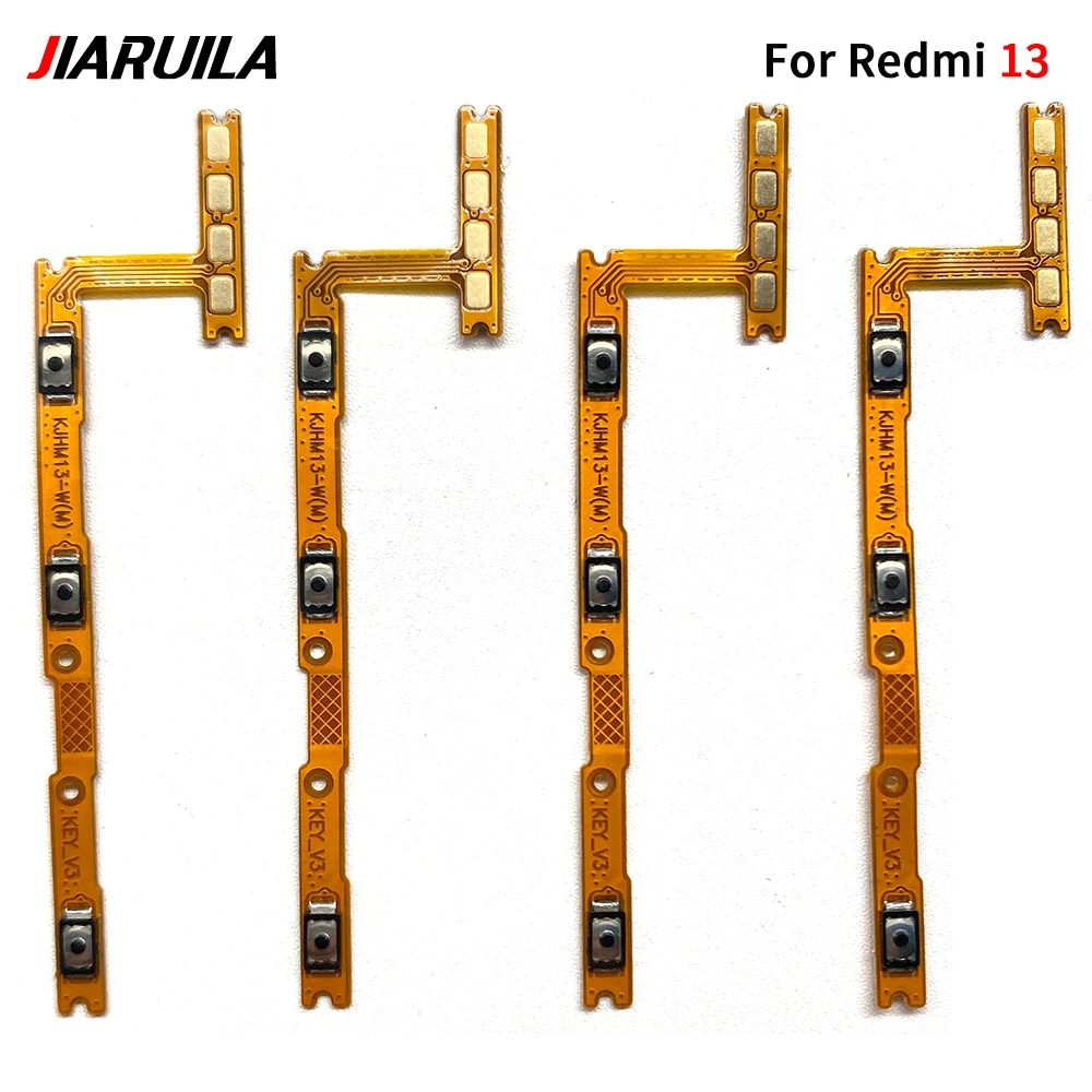 50Pcs，NEW Power on/off Volume Key Button Flex Cable Ribbon For Xiaomi Redmi 14C 13 13C 12 12C 10X 4G 5G 10A 10C 10 2022 10 Prime