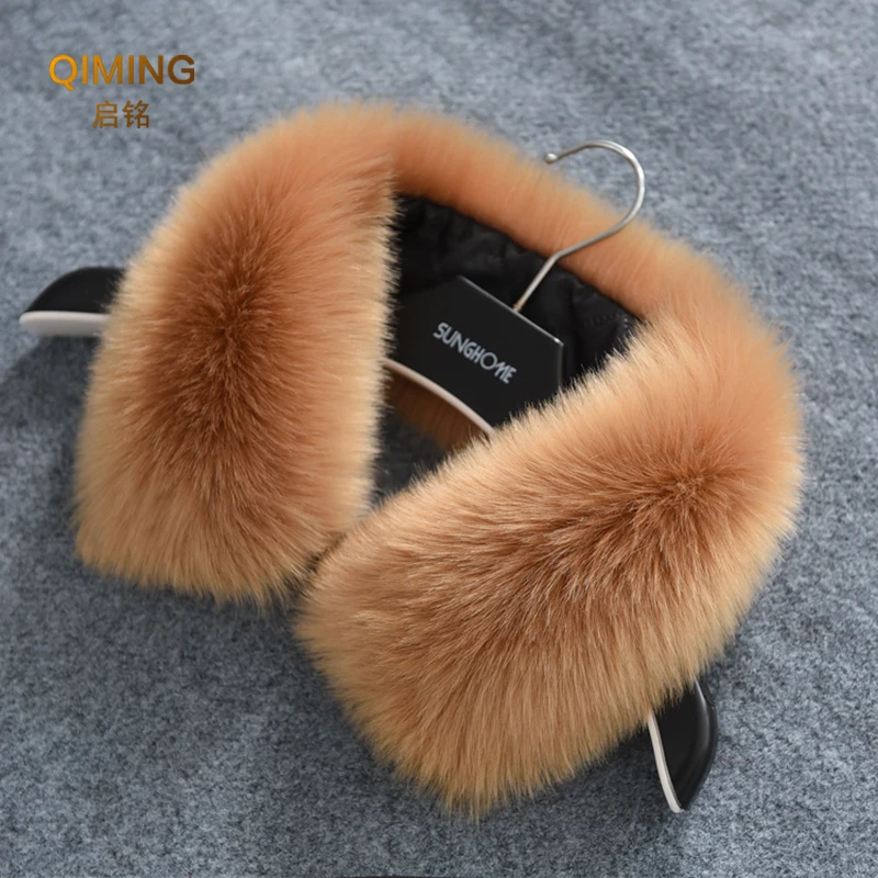 Woman Faux Fur Collar Scarves Winter Warm Soft Fake Faux Fur Scarf For Coat Parkas Jackets Outerwear Fox Fur Shawl Neck Collar