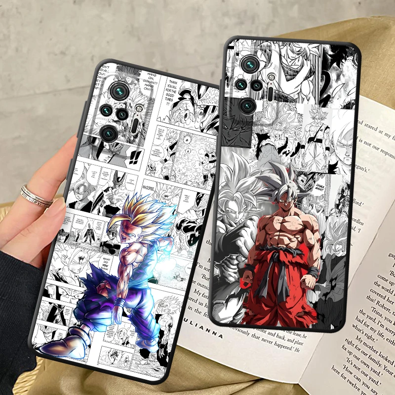 Dragon Ball Goku Manga Son Gohan Hülle für Xiaomi Redmi Note 7 8 10S 13 14 Pro Plus 11S 12S 9S 9 10 11 12 Schwarzes weiches Telefon