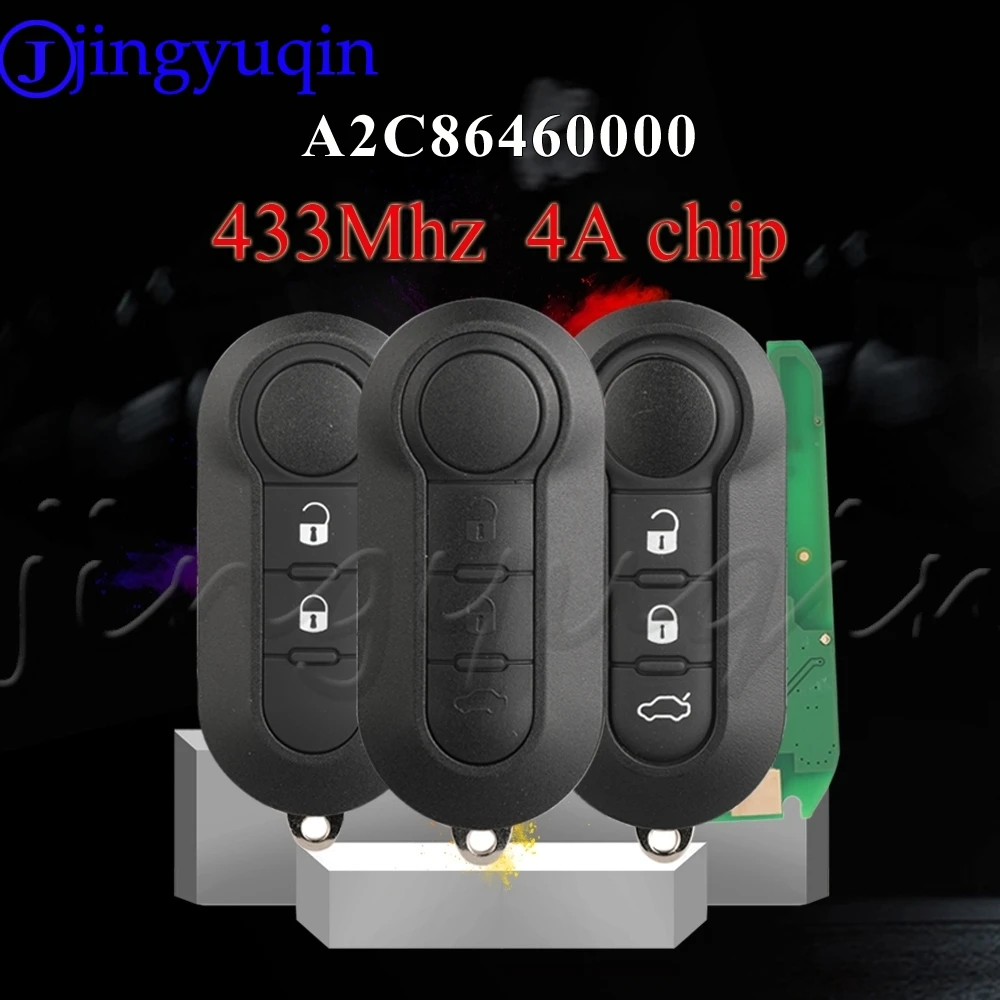 Jingyuqin A2C86460000 Flip Car Remote Key For Fiat Mobi Uno Fiorino E Mais Strada Citroen Peugeot Fob Control 433MHz 4A Chip