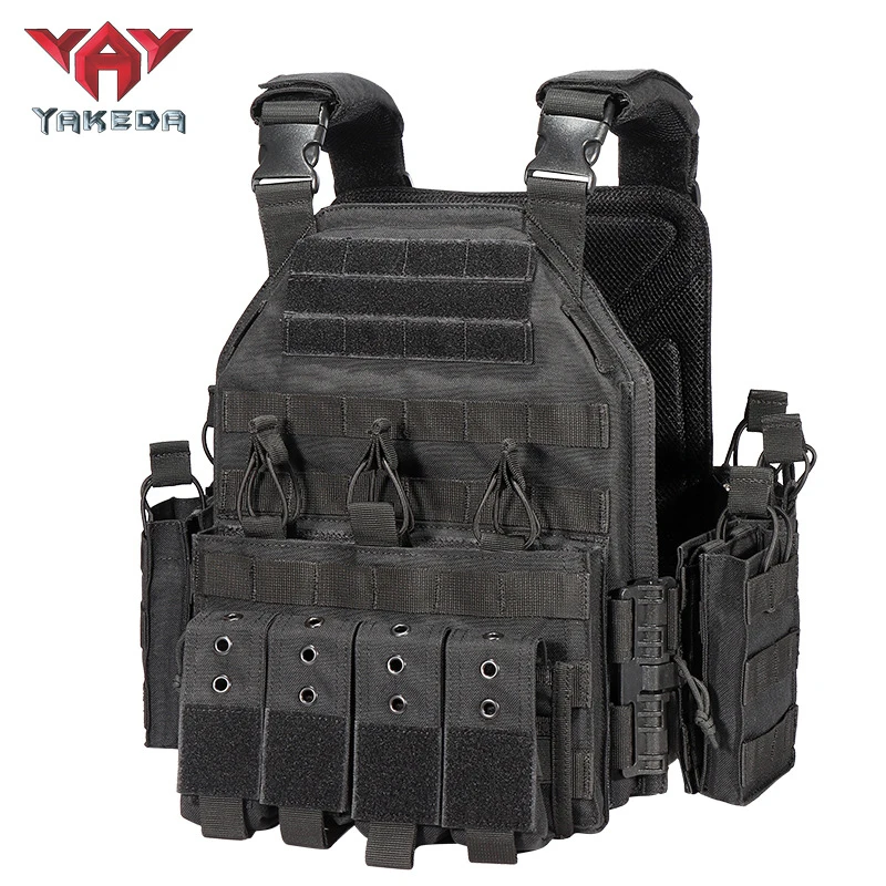 YAKEDA 1000D Nylon Plate Carrier Kamizelka taktyczna Outdoor Hunting Ochronna regulowana kamizelka Molle do akcesoriów bojowych Airsoft