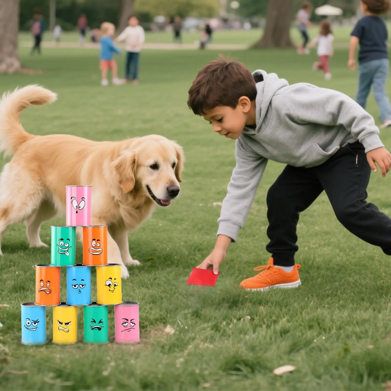 

Игровой набор Knockdown Can, игра-погремушка со светодиодной подсветкой, групповая развлекательная игрушка для Хэллоуина, игрушка на осень, День Благодарения