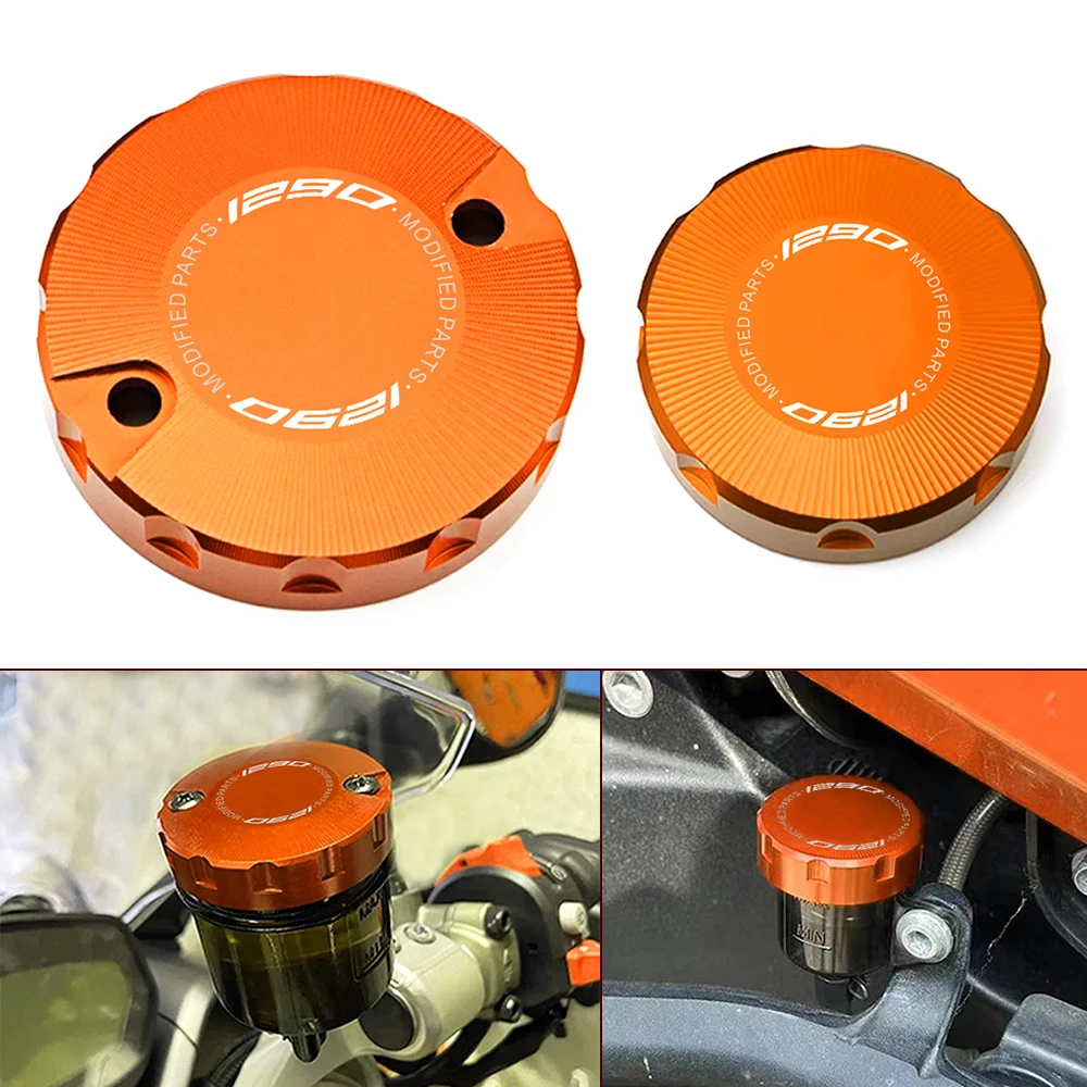 

For KTM 1290 SUPER ADVENTURE S R 1290 Super ADV R/T 1290SAS 1290 Super Duke R GT Motorcycle Front Rear Brake Fluid Reservoir Cap