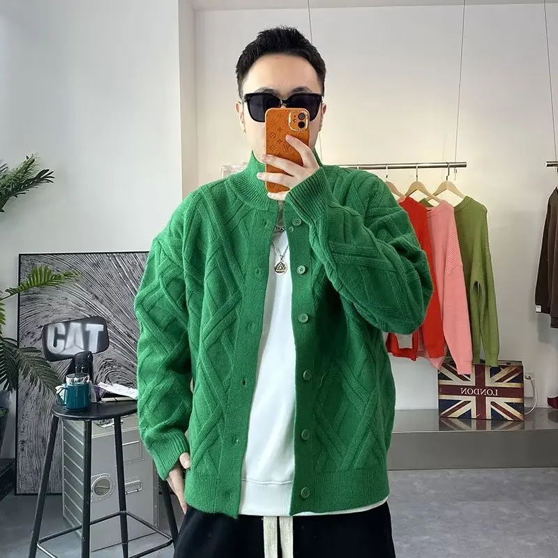 Losse heren gebreide trui V-Ne vest Casual jeugdmerk Lente Herfst Faion Bovenkleding Polyester vezeljas