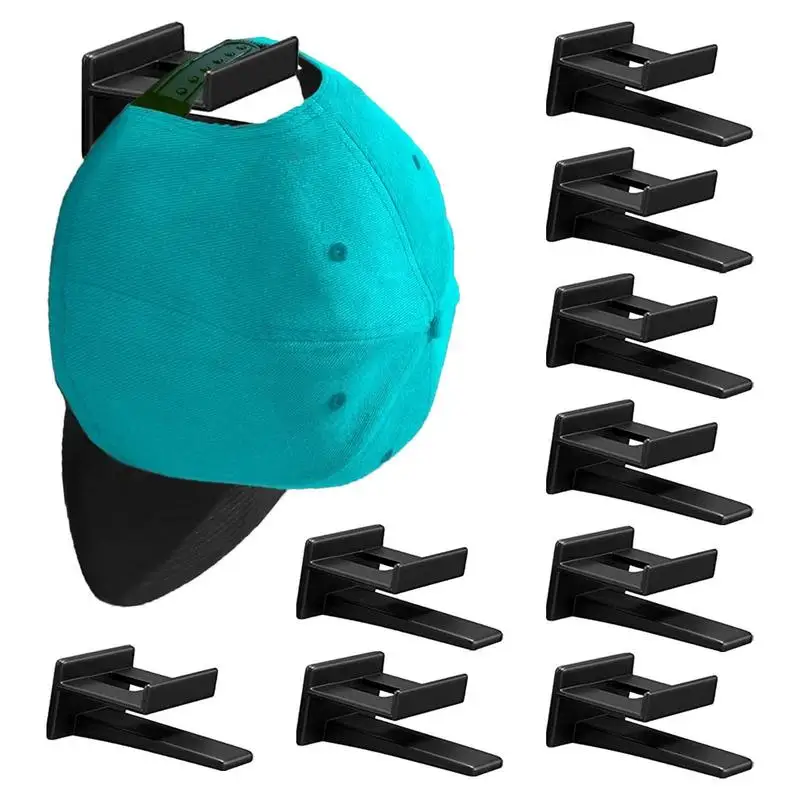 

Hat Organizer For Closet 10 Pcs No Drilling Adhesive Hat Hooks For Baseball Cap Hat Organizer Hat Display Wall Hot Rack Storage