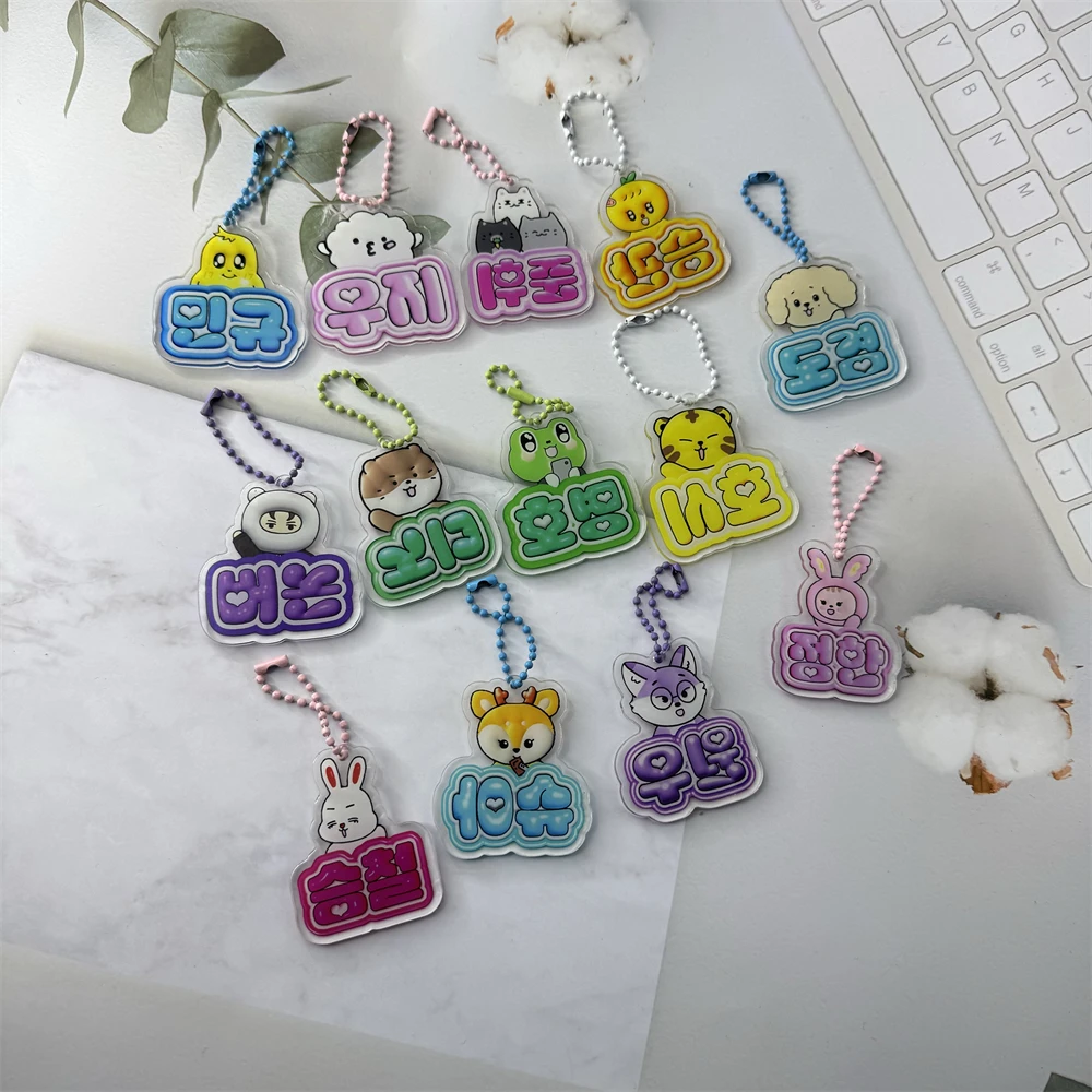 5cm Kpop Idols Jeonghan Wonwoo Keychain Cartoon Cute Acrylic Backpack Pendant Accessories Keyring Decoration Fans Birthday Gift