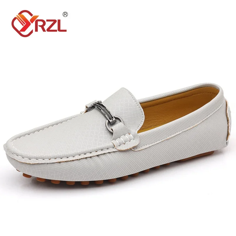 

YRZL Men Loafers Comfortable Casual Shoes Fashion Handmade PU Leather Loafers High Quality Slip on Luxury Driving Men Shoes