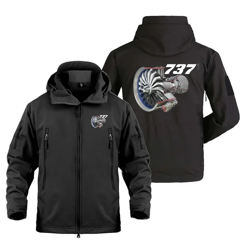 

737 CFM Leap Engine Aviation Pilots Outdoor Military Men's Tactical Shark Skin Fleece Warm SoftShell Coats Jackets