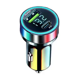 Cargador de coche portátil PD, adaptador de carga superrápida tipo C USB 120W para IPhone 14 Pro Max y Huawei, divisor de encendedor de coche