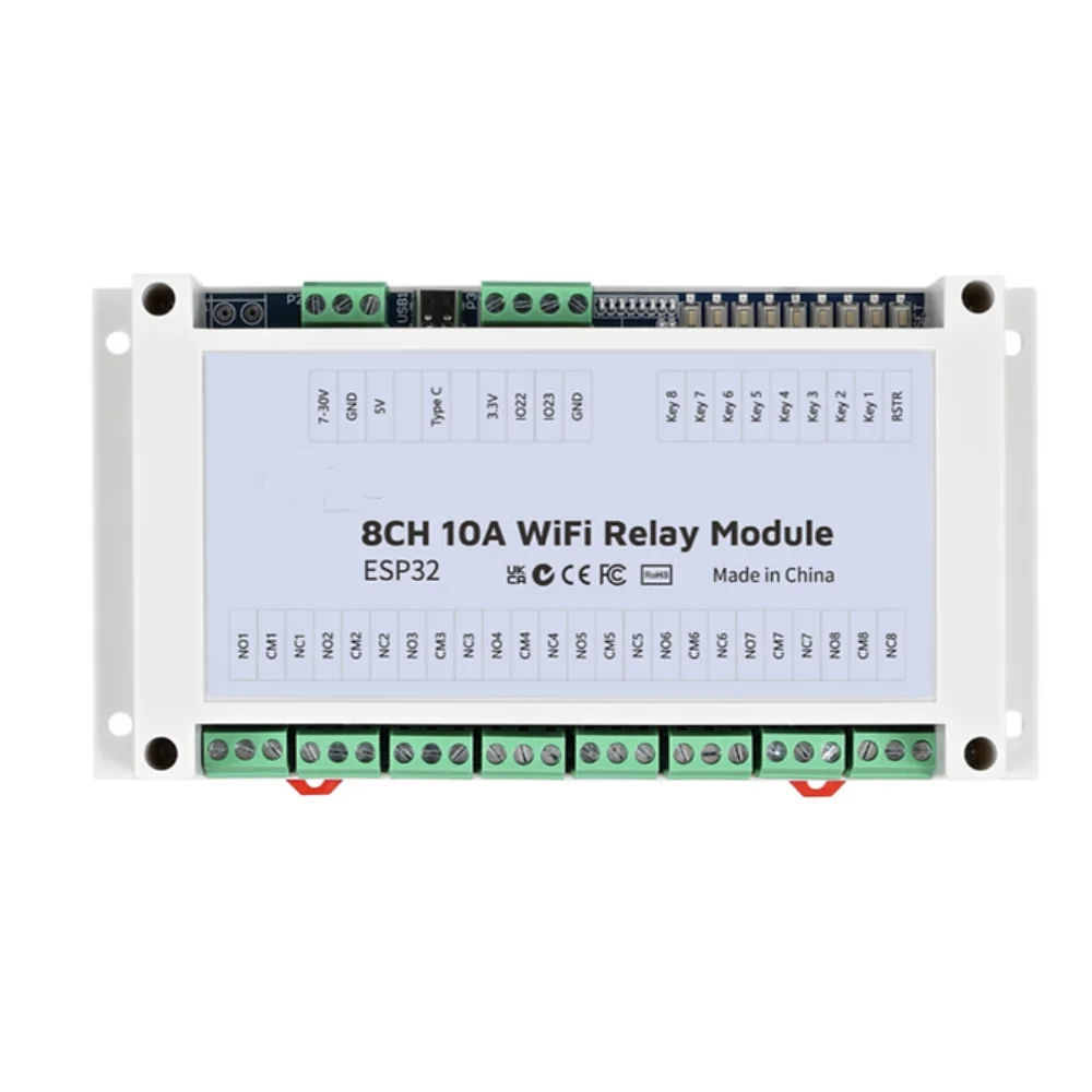 8CH ESP32 RF433 Inching/Self-lock Relay Made For ESPHome