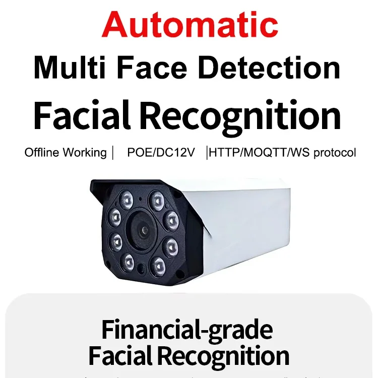 2026AI 4MP 5MP 8MP Professional Face Detection Capture 3D Face Recognition Camera IP POE ON-VIF RTSP RTMP With SDK API For Proje