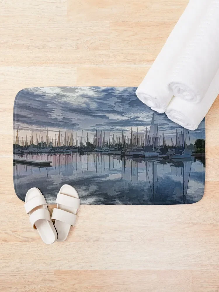 Sailboat Summer Impressions Bath Mat Bathroom Rugs Bathroom Foot Bathroom Carpet Room Carpet Mat