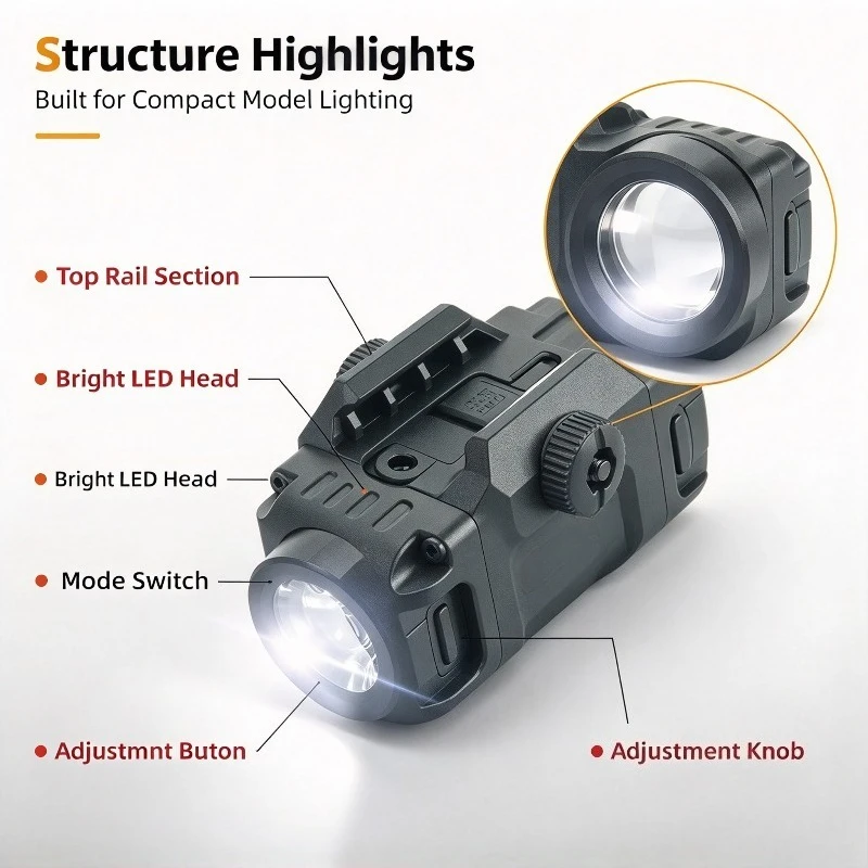 Mini Rail Fix Light Accessory with Flash & Steady Light, Lightweight Night Display Decor Model